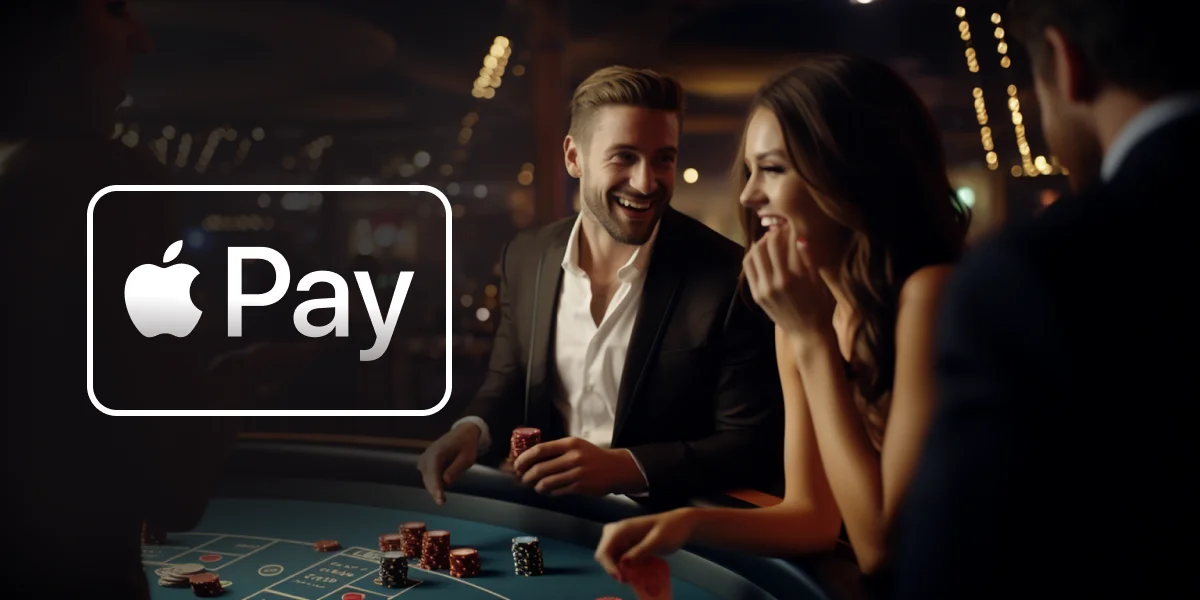 Apple Pay Casino Schweiz – Apple-Pay-Logo und Spieler am Casinotisch